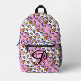 Regenbogen-Mandala-Stolz-Monogramm - Lebendige Geo Bedruckter Rucksack