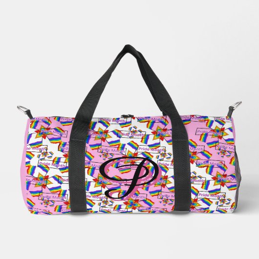 Regenbogen-Mandala-Stolz-Monogramm - Lebendige Geo Duffle Bag (Vorderseite)