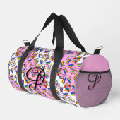 Regenbogen-Mandala-Stolz-Monogramm - Lebendige Geo Duffle Bag (Rechte Ecke)