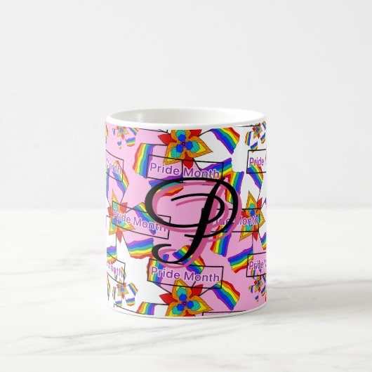 Regenbogen-Mandala-Stolz-Monogramm - Lebendige Geo Kaffeetasse (Mittel)