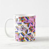 Regenbogen-Mandala-Stolz-Monogramm - Lebendige Geo Kaffeetasse (Links)