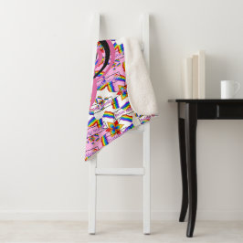 Regenbogen-Mandala-Stolz-Monogramm - Lebendige Geo Sherpadecke