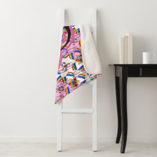 Regenbogen-Mandala-Stolz-Monogramm - Lebendige Geo Sherpadecke