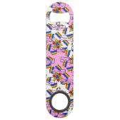 Regenbogen-Mandala-Stolz-Monogramm - Lebendige Geo Speed Flaschenöffner (Rückseite)