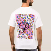 Regenbogen-Mandala-Stolz-Monogramm - Lebendige Geo T-Shirt (Rückseite)