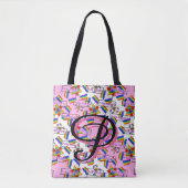 Regenbogen-Mandala-Stolz-Monogramm - Lebendige Geo Tasche (Vorderseite)