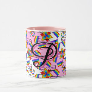 Regenbogen-Mandala-Stolz-Monogramm - Lebendige Geo Tasse