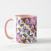 Regenbogen-Mandala-Stolz-Monogramm - Lebendige Geo Tasse (Links)