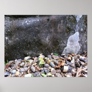 "Regenbogen-Mann-" Petroglyphe, Maui, Hawaii Poster