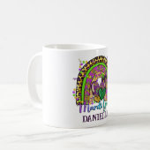 Regenbogen Mardi Gras Kaffeetasse (Vorderseite Links)