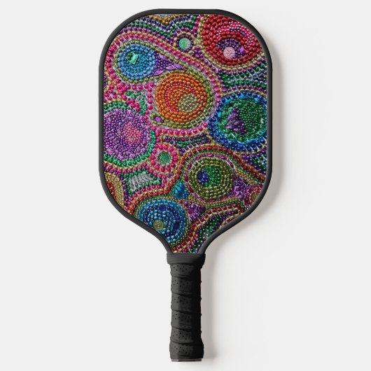 Regenbogen-Mardi-Gras-Perlen-Kunst Pickleball Schläger (Vorderseite)