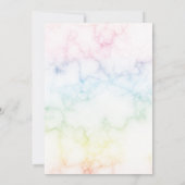 Regenbogen-Marmor-Muster-Script BRIDAL Shower Einladung (Rückseite)