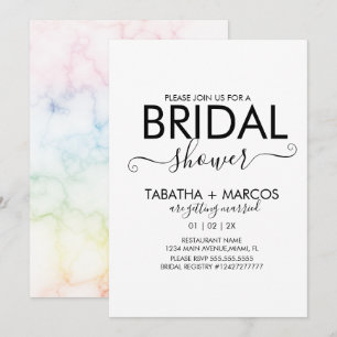 Regenbogen-Marmor-Muster-Script BRIDAL Shower Einladung