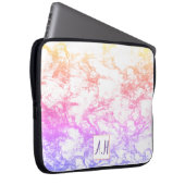 Regenbogen MarmorOmbre Initialen-Laptop-Hülse Laptopschutzhülle (Vorne Rechts)