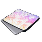 Regenbogen MarmorOmbre Initialen-Laptop-Hülse Laptopschutzhülle (Vorne Knopf)