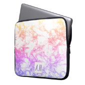 Regenbogen MarmorOmbre Initialen-Laptop-Hülse Laptopschutzhülle (Vorderseite Links)