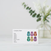Regenbogen Matryoshka Eulen Visitenkarte (Stehend Vorderseite)