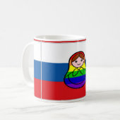 Regenbogen Matryoshka Flaggen-Tasse Kaffeetasse (Vorderseite Links)