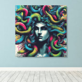 Regenbogen-Medusa Leinwanddruck (Insitu (Holzboden))