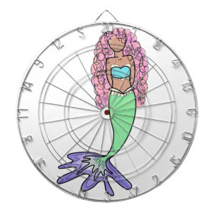 Regenbogen Meerjungfrau rosa lila grünes Schwarz,  Dartscheibe