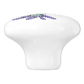 Regenbogen Meerjungfrau rosa lila grünes Schwarz, Keramikknauf (Seitenansicht)