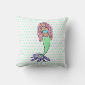 Regenbogen Meerjungfrau rosa lila grünes Schwarz,  Kissen (Vorderseite)