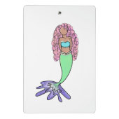 Regenbogen Meerjungfrau rosa lila grünes Schwarz,  Mini Klemmbrett (Rückseite)