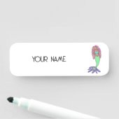 Regenbogen Meerjungfrau rosa lila grünes Schwarz,  Namensschild (Beispiel)