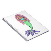 Regenbogen Meerjungfrau rosa lila grünes Schwarz,  Notizblock (Rechte Seite)