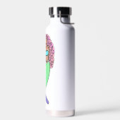 Regenbogen Meerjungfrau rosa lila grünes Schwarz,  Trinkflasche (Links)