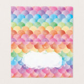 Regenbogen-Meerjungfrauwatercolor-Platzkarten Visitenkarten (Außenseite Aufgefaltet)