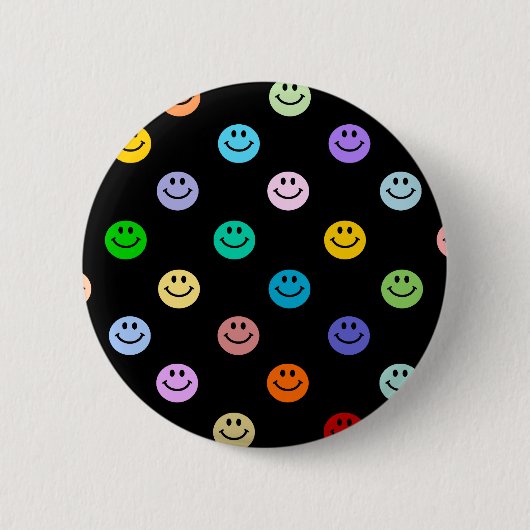 Regenbogen-Mehrfarbengesichts-Muster Button (Vorderseite)