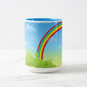 Regenbogen_mehrfarbig Zweifarbige Tasse (Mittel)