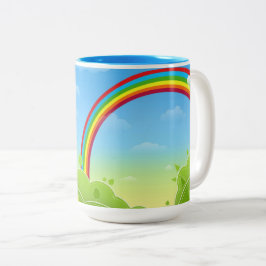 Regenbogen_mehrfarbig Zweifarbige Tasse