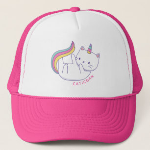 Regenbogen Meowgical Caticorn Trucker-Mütze Truckerkappe