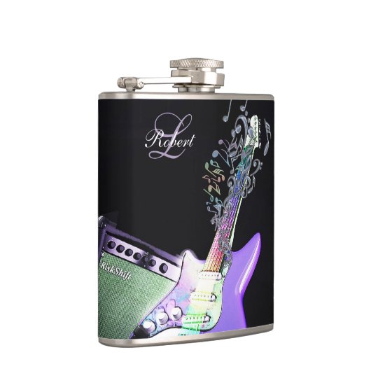 Regenbogen merkt Monogramm-E-Gitarren-Flasche Flachmann (Rechts)