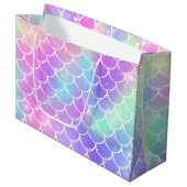 Regenbogen-Mermaid-Scales Große Geschenktüte (Vorderseite Schrägansicht)