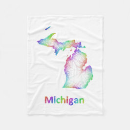 Regenbogen-Michigan-Karte Fleecedecke