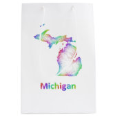 Regenbogen-Michigan-Karte Mittlere Geschenktüte (Vorderseite)