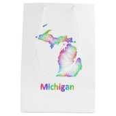 Regenbogen-Michigan-Karte Mittlere Geschenktüte (Rückseite)
