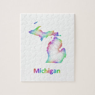 Regenbogen-Michigan-Karte Puzzle