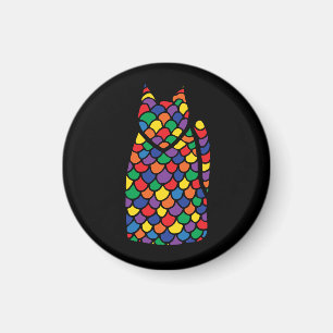 Regenbogen-Miezekatze Magnet