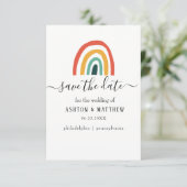 Regenbogen, minimal, Hochzeit, farbig Begleitkarte (Stehend Vorderseite)