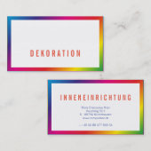 Regenbogen Minimal klar Visitenkarte (Vorne/Hinten)