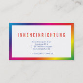 Regenbogen Minimal klar Visitenkarte (Rückseite)