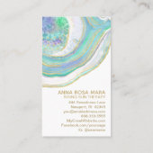 *~* Regenbogen Minze Blue Agate Gold Glitzer Paste Visitenkarte (Rückseite)