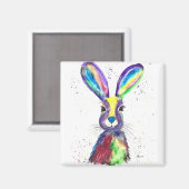 Regenbogen mit Aquarelltierarten Magnet (Vorderseite/Rückseite)