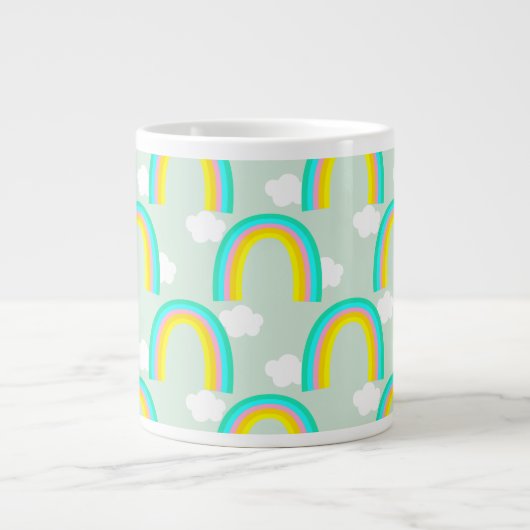 Regenbogen mit blauer Wolke Jumbo-Tasse (Vorderseite)