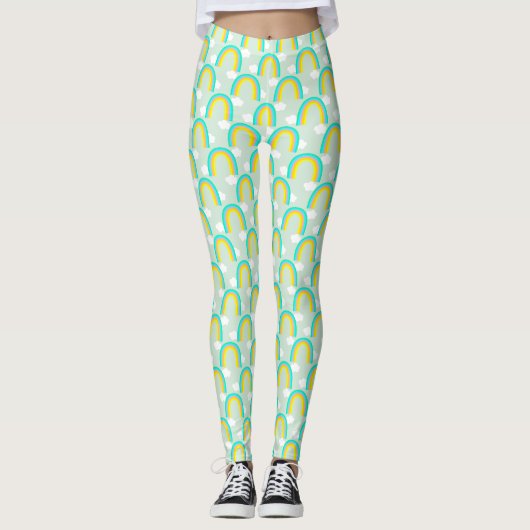 Regenbogen mit blauer Wolke Leggings (Vorderseite)