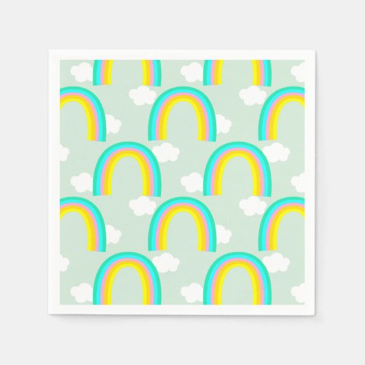 Regenbogen mit blauer Wolke Serviette (Vorderseite)